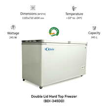 Load image into Gallery viewer, Double Lid Hard Top Freezer (BDI-345DD)