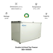 Load image into Gallery viewer, Double Lid Hard Top Freezer (BDI-550DD)