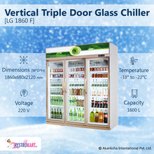 Load image into Gallery viewer, Vertical Triple Door Glass Chiller with Remote Condensing Unit (LG-1860F)