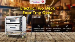 Electric Two Deck Four Tray Oven