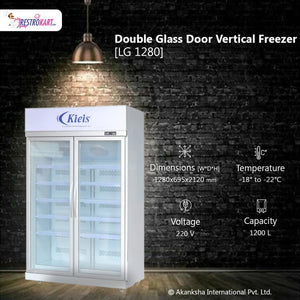 Vertical Double Door Showcase Freezer - Plugin (LG-1280)