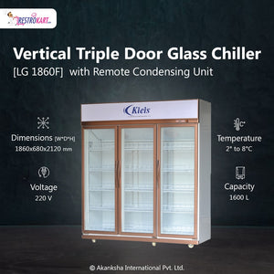 Vertical Triple Door Glass Chiller