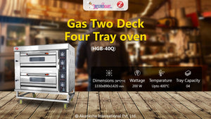 Gas Two Deck Four Tray Oven