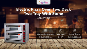 Electric Pizza Oven Two Deck Two Tray With Stone